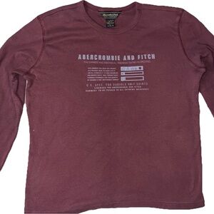 Vintage Abercrombie & Fitch T Shirt Mens Large Red Y2k long sleeve thermal tee
